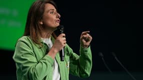 La secrétaire nationale des Ecologistes Marine Tondelier le 2 juin 2024 à Aubervilliers