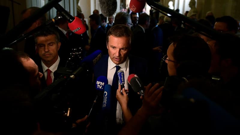 Nicolas Dupont-Aignan en marge du Congrès de Versailles, le 3 juillet 2017.