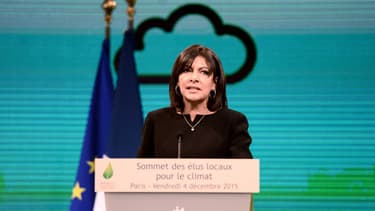Anne Hidalgo lors du Sommet des élus locaux pour le climat, le 4 décembre 2015 à l'occasion de la Cop 21.