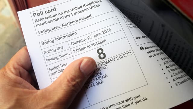 Un bulletin de vote, lors du référendum de 2016. 