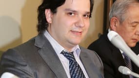Le Français Mark Karpelès, patron de la plateforme d'échanges de bitcoins MtGox, en février 2014