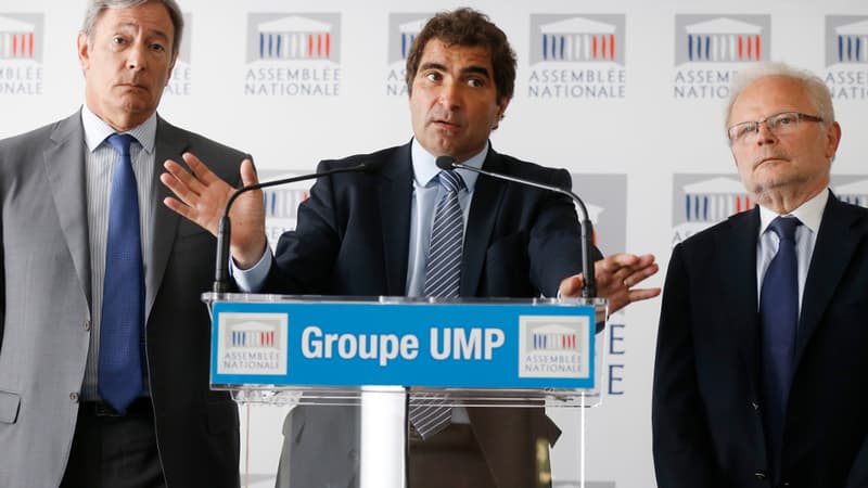 Christian Jacob (au centre), chef de file des députés UMP, avait demandé une position unanime de ses troupes sur la loi Macron mais cela s'annonce compromis 