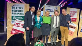 La soirée de lancement du Syndicat de la famille avec Frigide Barjot et Ludovine de la Rochère à Paris le 25 mars 2023