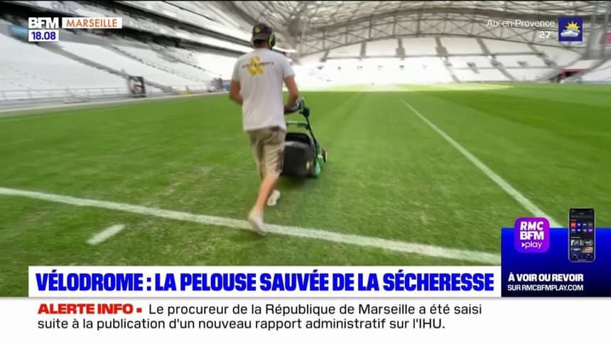 Marseille: la pelouse du stade Vélodrome sauvée de la sécheresse