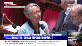 Émeutiers: "La réponse pénale est au rendez-vous" affirme Élisabeth Borne à l'Assemblée nationale