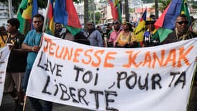 Manifestation d'indépendantistes en Nouvelle-Calédonie, le 12 avril 2024