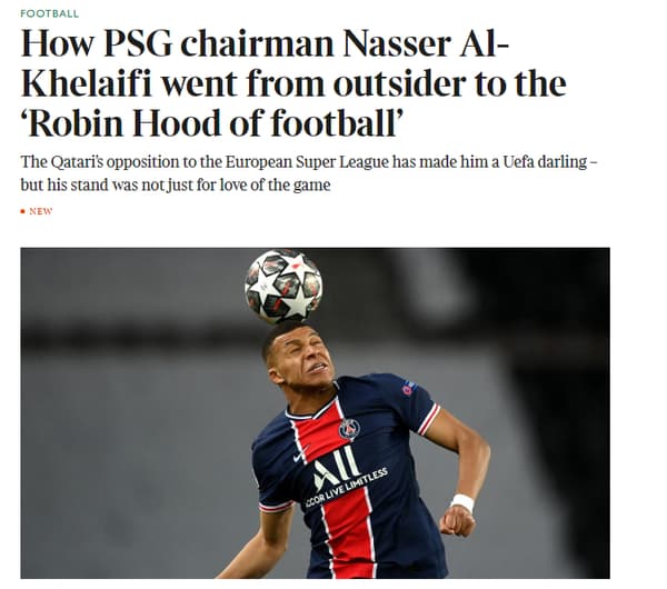 Comment Nasser Al-Khelaïfi est-il devenu le robin des bois du football, s'interroge le Times