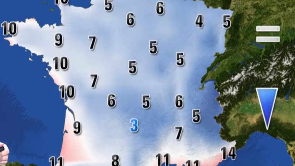 Les températures de ce mardi 12 décembre dans l'après-midi