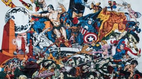 Une fresque présentant des héros de BD à Angoulême