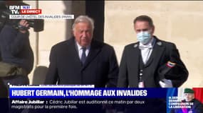 Hommage à Hubert Germain: Gérard Larcher, président du Sénat,  arrive aux Invalides 