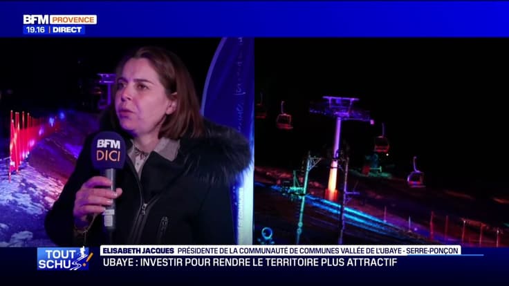 Elisabeth Jacques, présidente de la communauté de communes vallée de l'Ubaye Serre-Ponçon, réagit à l'inauguration du nouveau télésiège de Sauze