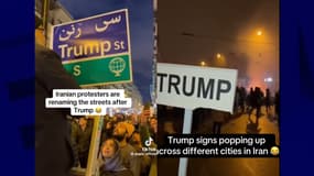 Des vidéos sur X ou Tiktok montrent des manifestants rebaptiser des rues avec le nom de Donald Trump. Elles sont générées par IA.