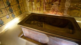 Le sarcophage de Toutankhamon, dans la vallée des Rois en Egypte.
