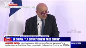 Jean-Yves Le Drian: "Les 27 sont tombés d'accord sur un premier paquet de sanctions" contre la Russie