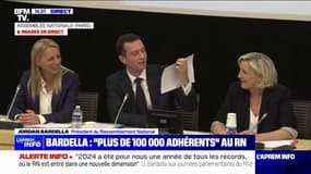 Jordan Bardella (RN): "Nous avons franchi la barre des 100.000 adhérents" en 2024 