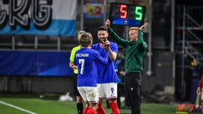 Antoine Griezmann et Olivier Giroud en équipe de France, à Metz le 5 juin 2024