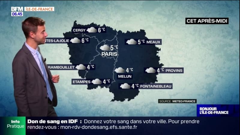 Météo Paris-Île-de-France: les nuages persistent ce mardi, jusqu'à 4°C attendus à Melun