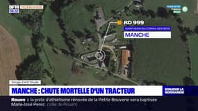 Manche: un tracteur tombe dans un ravin, son conducteur décède