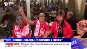 Ligue des champions: ces supporters brestois vivent déjà leur "rêve" à Barcelone avant le match