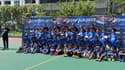 Les joueurs du PSG avec des enfants lors de leur tournée au Japon
