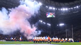 Le XV de France au stade Vélodrome avant le test-match face à l'Afrique du sud (30-26), le 12 novembre 2022