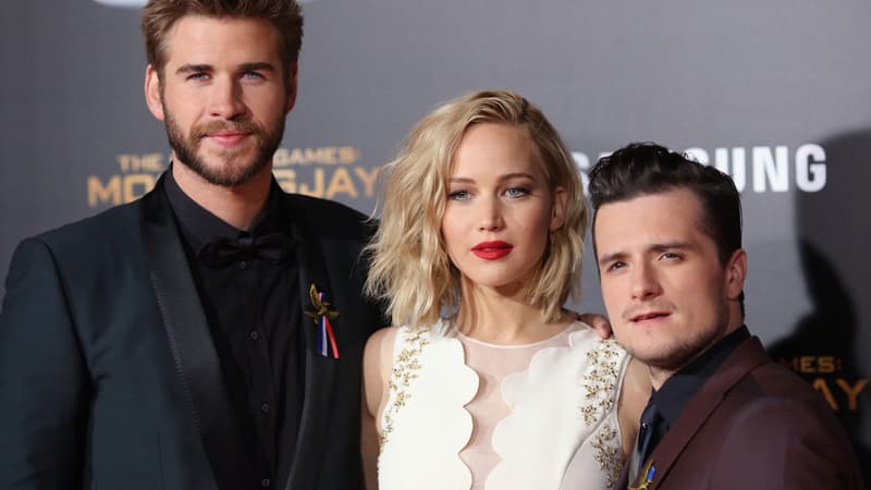 Liam Hemsworth, Jennifer Lawrence et Josh Hutcherson lors de la première de Hunger Games, le 16 novembre 2015