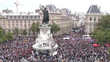 La manifestation anti-RN place de la République à Paris, le 15 juin 2024