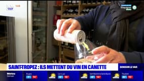 Saint-Tropez: des maîtres vignerons mettent du vin en canette