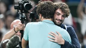 Valentin Vacherot avec Arthur Rinderknech au Masters 1000 de Shanghaï le 11 octobre 2025