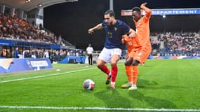 Rayan Cherki lors du match de l'équipe de France Espoirs contre la Côte d'Ivoire, 22 mars 2024
