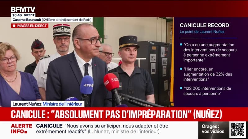 Canicule: Laurent Nuñez évoque une "surmortalité" mais indique que les données "ne sont pas consolidées"