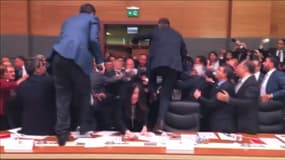 L'assemblée parlementaire a tourné au pugilat 