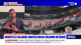 OGC Nice-Cologne: le match arrêté au moindre incident