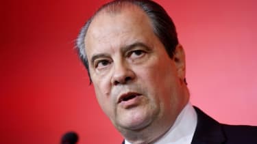 Le premier secrétaire du PS Jean-Christophe Cambadélis, lors d'une conférence de presse à Paris, le 24 avril 2017