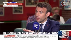 Emmanuel Macron sur la réforme des retraites: "On ne va pas la faire du jour au lendemain, (...) je ne veux pas diviser le pays"