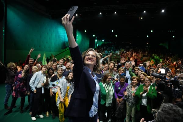 La tête de liste des Ecologistes aux élections européennes, Marie Toussaint, lors d'un meeting à Aubervilliers (Seine-Saint-Denis), le 2 juin 2024.