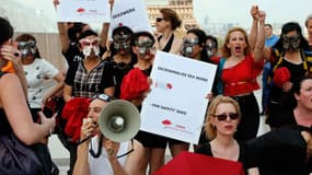 Une manifestation de prostitués le 5 mai dernier pour protester contre la pénalisation des clients. 