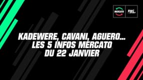 Kadewere, Cavani, Aguero... Les 5 infos mercato du 22 janvier à la mi-journée