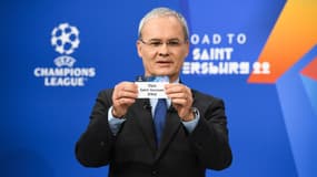 Le PSG lors d'un tirage au sort pour la Ligue des champions, à Nyon le 13 décembre 2021