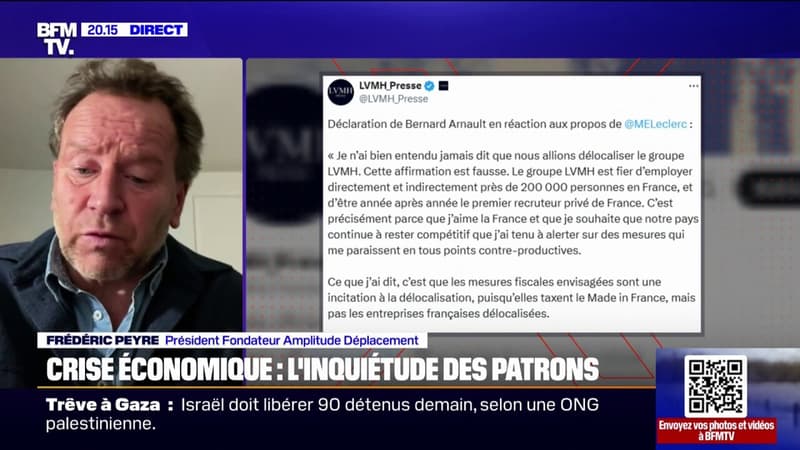 Clash Bernard Arnault/Michel-Édouard Leclerc: C'est un peu ridicule, estime Frédéric Peyre (président de l'entreprise Amplitude déplacement)