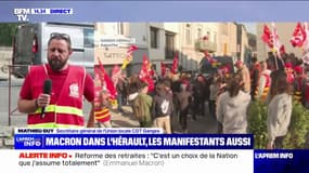 Emmanuel Macron dans l'Hérault: "La CGT n'est pas à l'origine de la coupure de courant à la clinique" Saint-Louis-de-Ganges affirme Mathieu Guy (CGT)