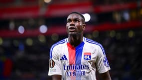 Ernest Nuamah lors d'OL-Olympiacos, le 26 septembre 2024.