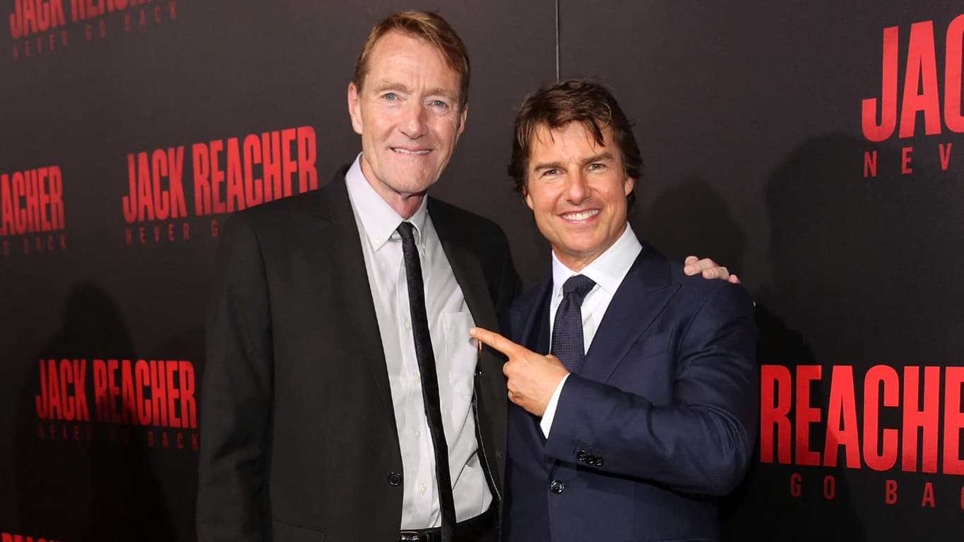 Lee Child, l'auteur de Jack Reacher, et Tom Cruise en 2016.