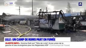 Lille: un camp de Roms ravagé par un incendie, 36 personnes évacuées 