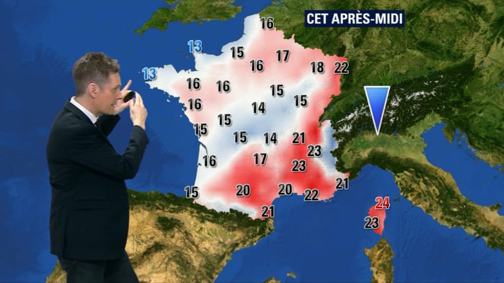 Les températures de samedi après-midi.