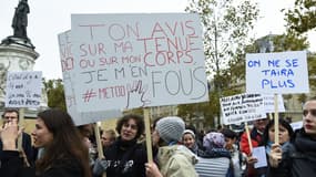 Une manifestation contre le harcèlement et les outrages sexistes à Paris en octobre 2017.
