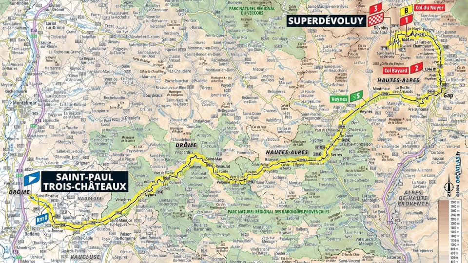 Parcours de la 17e étape du Tour de France 2024