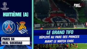PSG - Real Sociedad : Le grand tifo déployé au Parc des Princes avant le match choc