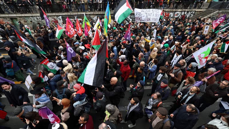 Une manifestation en soutien à la Palestine à Paris le 9 mars 2024.