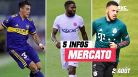 Umtiti, Pavon, Tolisso... Les 5 infos mercato du 2 août à la mi-journée  